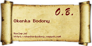 Okenka Bodony névjegykártya